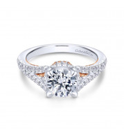 Gabriel & Co. 14k Two Tone Gold Infinity Split Shank Engagement Ring - ER13994R4T44JJ