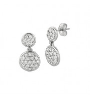 Jewelmi Custom 14k White Gold Diamond Drop Earrings