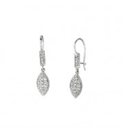 Jewelmi Custom 14k White Gold Diamond Drop Earrings