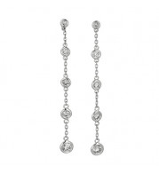 Jewelmi Custom 14k White Gold Diamond Drop Earrings