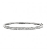 Jewelmi Custom 14k White Gold Diamond Bangle Bracelet