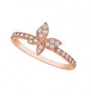 Jewelmi Custom 14k Rose Gold Diamond Butterfly Ring