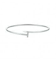 Jewelmi Custom 14k White Gold Diamond Bangle Bracelet
