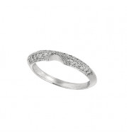 Jewelmi Custom 14k White Gold Curved Diamond Wedding Band