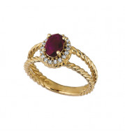 Jewelmi Custom 14k Yellow Gold Ruby Diamond Ring