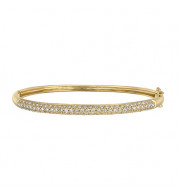 Jewelmi Custom 14k Yellow Gold Diamond Bangle Bracelet