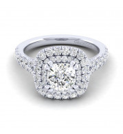 Gabriel & Co. 14k White Gold Entwined Double Halo Engagement Ring - ER12675C6W44JJ