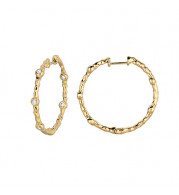 Jewelmi Custom 14k Yellow Gold Diamond Hoop Earrings