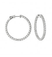 Jewelmi Custom 14k White Gold Diamond Hoop Earrings