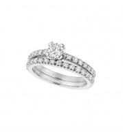 Jewelmi Custom 14k White Gold Straight Diamond Engagement Ring