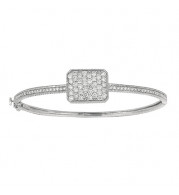 Jewelmi Custom 14k White Gold Diamond Bangle Bracelet