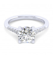 Gabriel & Co. 14k White Gold Contemporary Halo Engagement Ring - ER11755R8W44JJ