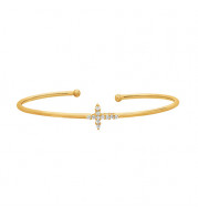 Jewelmi Custom 14k Yellow Gold Diamond Bangle Bracelet