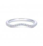 Gabriel & Co. 14k White Gold Contemporary Curved Wedding Band - WB5331W44JJ
