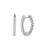 Jewelmi Custom 14k White Gold Diamond Hoop Earrings