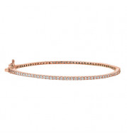 Jewelmi Custom 14k Rose Gold Diamond Bangle Bracelet