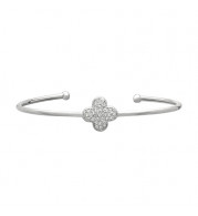 Jewelmi Custom 14k White Gold Diamond Bangle Bracelet