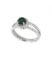 Jewelmi Custom 14k White Gold Emerald Diamond Ring