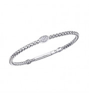 Alisa Sterling Silver Diamond Bangle Bracelet