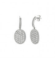 Jewelmi Custom 14k White Gold Diamond Drop Earrings