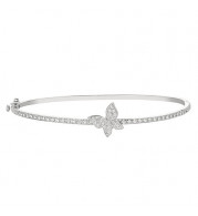 Jewelmi Custom 14k White Gold Diamond Bangle Bracelet
