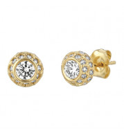 Jewelmi Custom 14k Yellow Gold Diamond Earrings