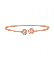 Jewelmi Custom 14k Rose Gold Diamond Bangle Bracelet
