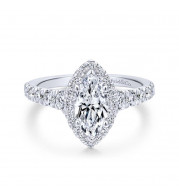 Gabriel & Co. 14k White Gold Entwined Halo Engagement Ring - ER12765M4W44JJ
