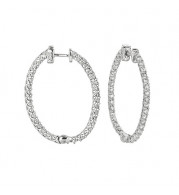 Jewelmi Custom 14k White Gold Diamond Hoop Earrings