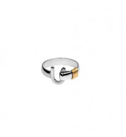 Caribbean Hook White Titanium Hook Ring