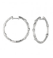 Jewelmi Custom 14k White Gold Diamond Hoop Earrings