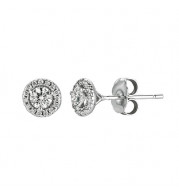Jewelmi Custom 14k White Gold Diamond Earrings