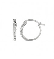 Jewelmi Custom 14k White Gold Diamond Hoop Earrings