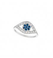 Jewelmi Custom 14k White Gold Sapphire Diamond Ring