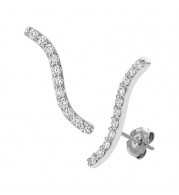 Jewelmi Custom 14k White Gold Diamond Earrings
