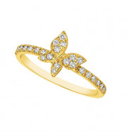 Jewelmi Custom 14k Yellow Gold Diamond Butterfly Ring