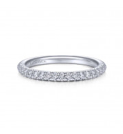 Gabriel & Co. 14k White Gold Contemporary Curved Wedding Band - WB10252R8W44JJ
