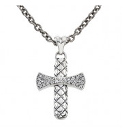 Alisa Sterling silver Basketweave Cross Pendant