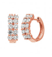 Jewelmi Custom 14k Rose Gold Diamond Hoop Earrings