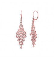 Jewelmi Custom 14k Rose Gold Diamond Chandelier Earrings