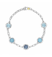 Tacori Sterling Silver Crescent Crown Gemstone Women's Bracelet - SB222020533