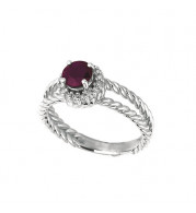 Jewelmi Custom 14k White Gold Ruby Diamond Ring