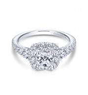Gabriel & Co. 14k White Gold Contemporary Halo Engagement Ring - ER13882C4W44JJ