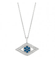 Jewelmi Custom 14k White Gold Sapphire Diamond Necklace
