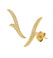 Jewelmi Custom 14k Yellow Gold Diamond Earrings