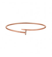 Jewelmi Custom 14k Rose Gold Diamond Bangle Bracelet