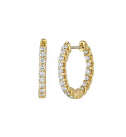 Jewelmi Custom 14k Yellow Gold Diamond Hoop Earrings