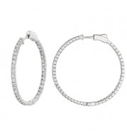 Jewelmi Custom 14k White Gold Diamond Hoop Earrings