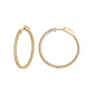 Jewelmi Custom 14k Yellow Gold Diamond Hoop Earrings