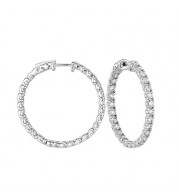 Jewelmi Custom 14k White Gold Diamond Hoop Earrings